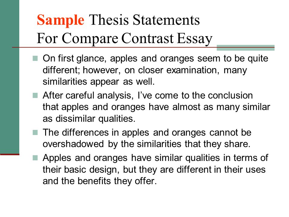 How to form a thesis statement for a compare and contrast essay
